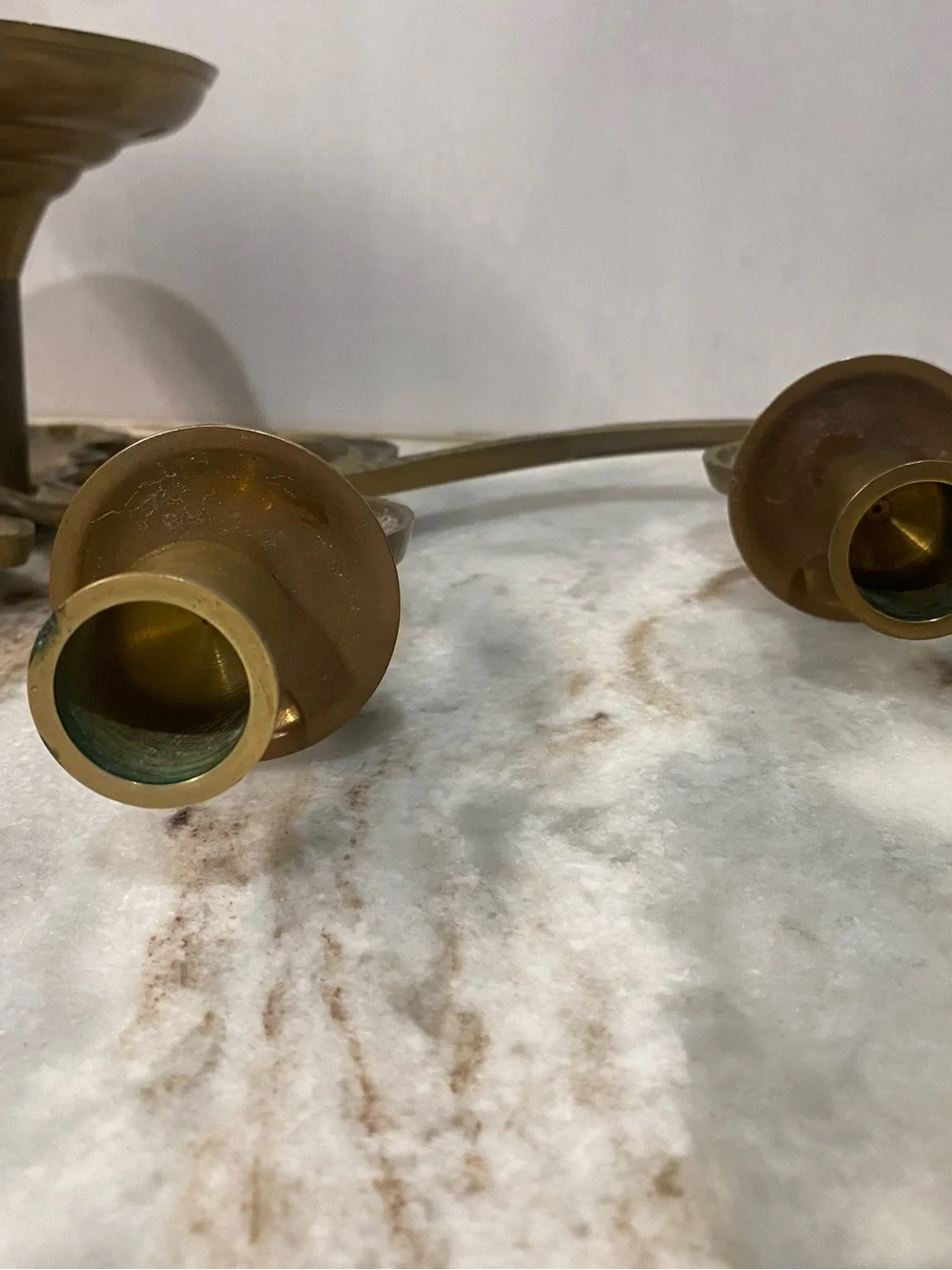 VTG Solid Brass Fleur De Lis 4-Arm Wall Sconce Candelabra